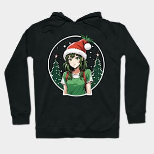 Anime girl in christmas Hoodie